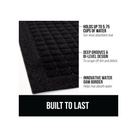Gorilla Grip 2 Pack Gorilla Grip Front Door Mat, 35x23, Indoor Outdoor Ultra Absorbent (1439)