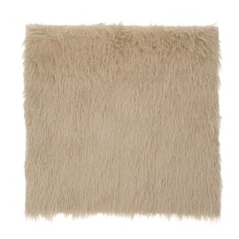 DMiotech 14"x14" Light Brown Faux Fur Square Fabric, Fluffy Faux Fur for Crafts, Gnomes, Animal Costumes, Cushions