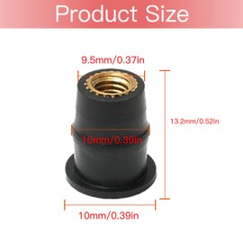 Yuiturt 25Pcs M5 Rubber Well Nuts 5mm Metric Motorcycles Windshield Bolts Wellnut Replacement Accessories Fit for Motorcycles Canoes Kayaks Boat