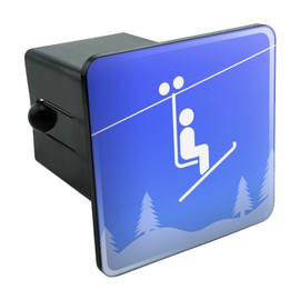 GRAPHICS & MORE Skiing Ski Lift Symbol in Snow Tow Trailer Hitch Cover Plug Insert 2"