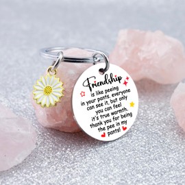 Friendship Gifts For Women Long Distance Best Friend Keychain Gifts For Friend Bestie Sister Bff Valentines Day Birthday Stuff Funny Going Away Gifts For Her Girls Female