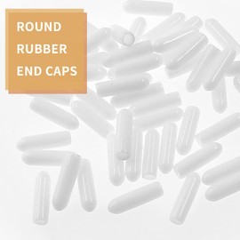 Qjaiune 50pcs Rubber End Caps 1/8 Inch / 3mm Screw Thread Protector Caps, White Vinyl Screw Caps Rubber Dust Cover, Flexible Bolt Covers Caps Rubber Rod Cap for Threaded Screw Metal Tube