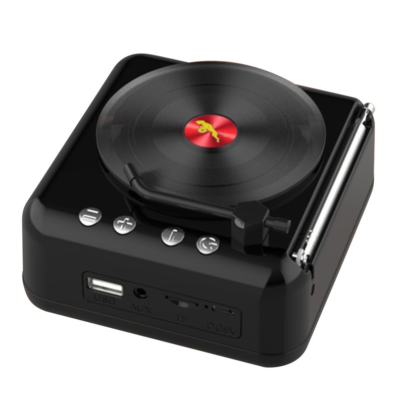 Vinyl Record Bluetooth Speaker Innovative Mini FM Radio HiFi Stereo