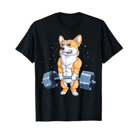 Corgi Weightlifting Funny Deadlift Men Fitness Gym Workout T-Shirt