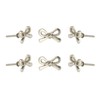 Perilla Home Set of 6 Chrome Bow Knobs Decorative Flower
