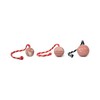 Julius-K9, IDC Natural Rubber Ball with String, Horizontally Grooved, 60