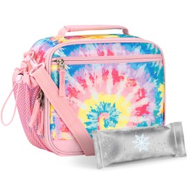 Choco Mocha Tie Dye Lunch Box Kids Lunch Box for Girls Lunch Boxes for School Lunch Bag ice packs with Shoulder Strap for Toddler Preschool Kindergarten