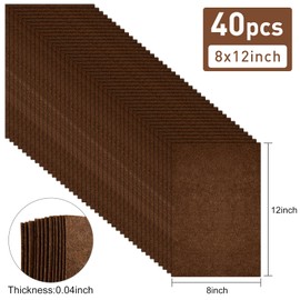 BOUBONI 40 Pcs Brown Soft Felt Fabric Sheet 8" x 12" Assorted Color Felt Fabric Sheets for Crafts DIY Handcraft Sewing Squares Patchwork Nonwoven