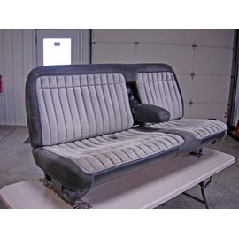 Durafit Seat Covers, C942-X7, Seat Covers Made in Gray Twill for Chevy Truck Front Solid Bench Seat with Integrated Armrest