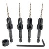 FTG USA Adjustable Wood Countersink Drill Bit Set 4 Pc
