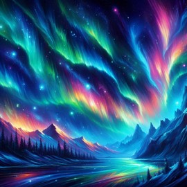 HKLIOPU Snow Mountain Aurora River Diamond Art Kits Adults Full Drill 5D Diamond Painting,Embroidery Kits with Rich Toolkit for Home Wall Decor30x30cm (LCC015)