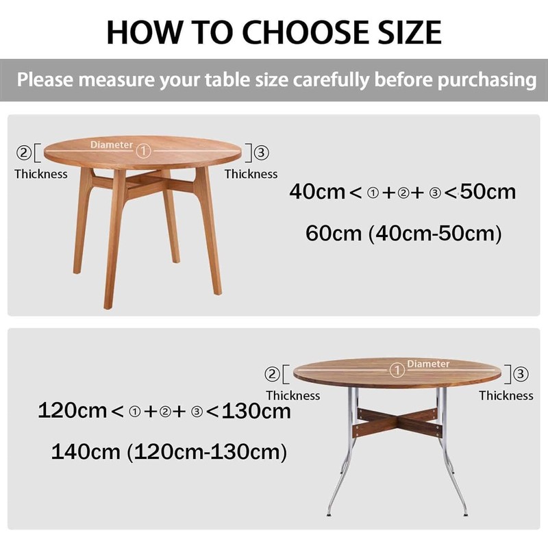 Odot Washable Round Tablecloth 160 cm Elastic Lotus Effect Tablecloth