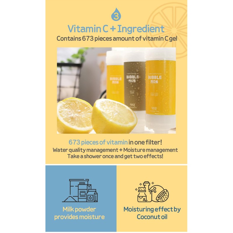 BUBBLEMON Vitamin Shower Filter (Lovely Lemon) Vitamin C Shower Filter