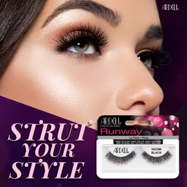 Ardell False Eyelashes Naomi Black - Full Volume, Natural Look Lashes, Comfortable Wear, 4-Pack