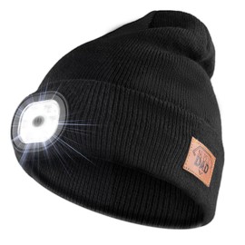 yumcute Dad Gifts for Christmas, 6 LED Lighted Beanie Cap, Dad Birthday Gift, Daddy Gifts, Super Bright Hands Free Headlight Torch Hat, LED Hat for Running, Hiking, Camping, Winter Warm Gifts for Dad