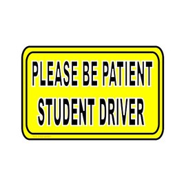 Vinyl Junkie Graphics Warning Student Driver Please be Patient Sticker/Decal