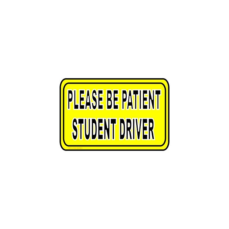 Vinyl Junkie Graphics Warning Student Driver Please be Patient Sticker/Decal