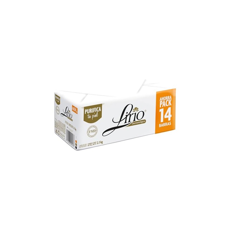 Jabón de Tocador Lirio Dermatológico 14 piezas de 150 g