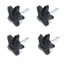 Ruimou 4Pcs Black Pentagram Wheelchair Walker Replacement Adjustment Knob M6x52mm for wheelchair walker height adjustment.