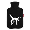 Huuraa Wärmflasche Capoeira Silhouette Geschenk 1,8 Liter Black Classic Veloursbezug
