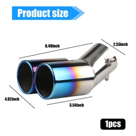 NGHEY - 1 punta de escape de acero inoxidable, tubo de escape universal para coche, de garganta, tubo de escape de avión para coche, silenciador de escape pulido (multicolor), NGPQT202BE-Straight-1PC