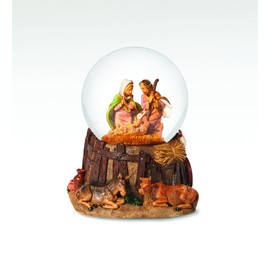 Fontanini by Roman, Nativity 80MM Dome, Musical, Glitterdome Collection, Handmade in Italy, Designed and Manufactured in Tuscany, Polymer, Hand Painted, Italian, Detailed
