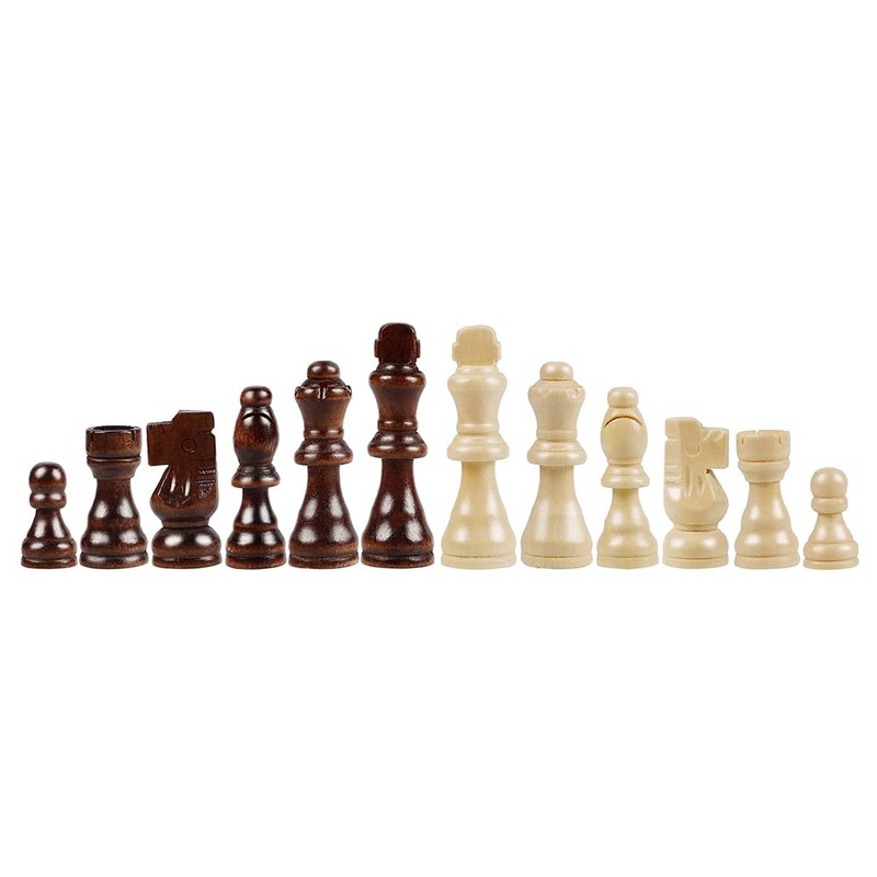 HUIOP 32pcs Wooden Chess Pieces - Fits 40cm Board -