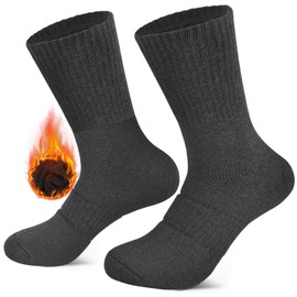 GOGOGOAL Thick Thermal Crew Socks Men Women Cold Weather Boot Socks Warm Outdoor Sports Sock Hiking Skiing Work 9-12 Grey 4P L