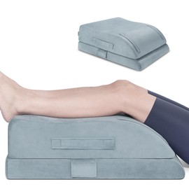 OasisSpace Adjustable Leg Elevation Pillow with Memory Foam- Leg Rest Pillow for Circulation and Elevation,Sleeping - Wedge Pillow for Legs, Back, Foot and Knee Injury with Removable Cover