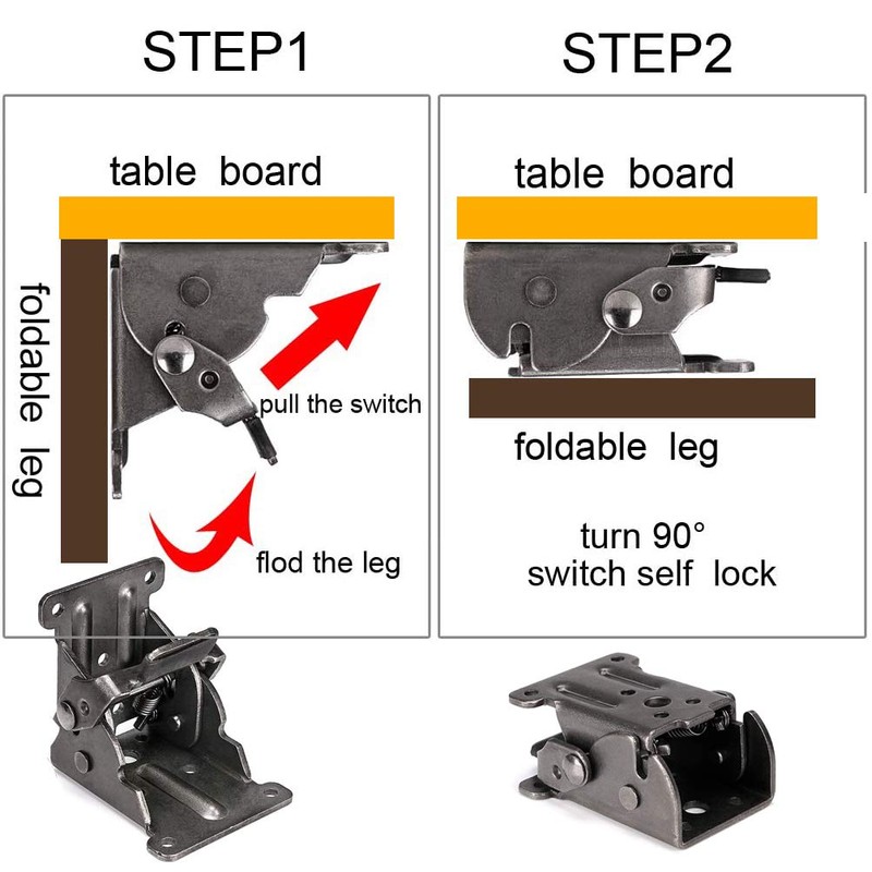 ZHANChen Folding Hinge Table Legs Folding Locking Table Legs Support