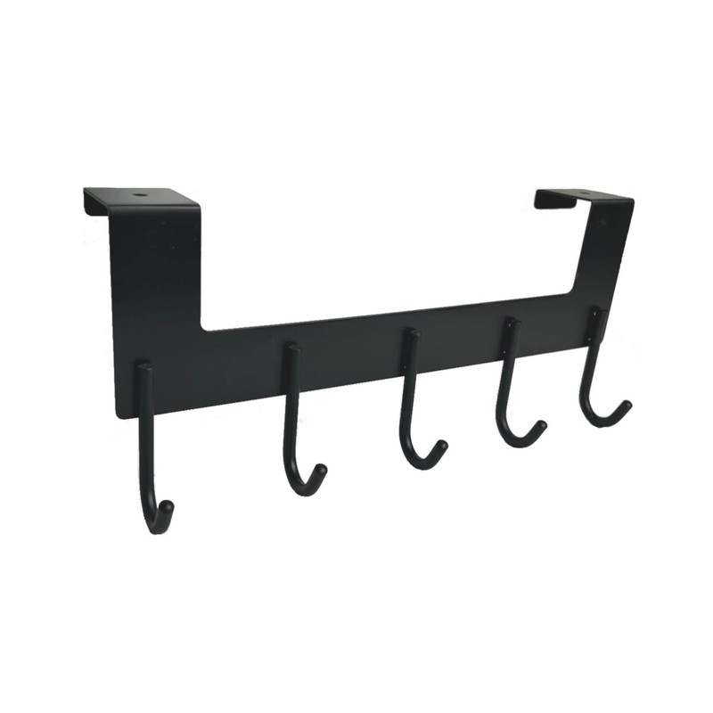 Oypla Heavy Duty Aluminium 5 Hook Over Door Organiser Rack