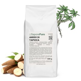 Saporepuro Tapioca Starch 500g - Gluten Free Natural Thickener for Baking, Desserts and Asian Cuisine, Ideal for Vegans and Health Conscious Diets