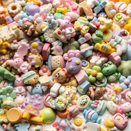 LEEXINLUU-30 PCS Mini Slime Charms Set - Animal and Mix-Themed Squishy Charms for Slime,Resin Charms(5 Fixed Designs + 25 Random Surprise Animals)