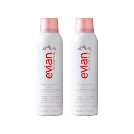 Evian Facial Spray 5 oz Duo Hydrating Mineral Water Mist for Face & Skin Refreshes Makeup, Sets, & Tones Facial Spray Twin Pack for Daily Skincare and Lightweight Facial Moisturizer Mist
