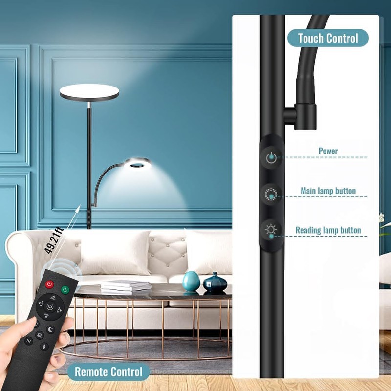marctronic Floor Lamp, Upgraded 42W 4000LM Super Bright LED Floor