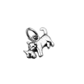 Mother and Kitten Charm Pendant .925 Sterling Silver