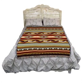 Sandoval Earth - Southwest Native American Inspired Tribal Camp - Cotton Woven Blanket Throw - Made in The USA (72x54)