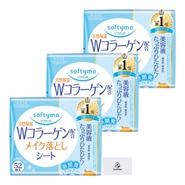 Softimo Makeup Removal Sheet, Collagen Refill, 52 Sheets, Set of 3, Includes Aronheur Original Mask Case