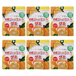 Jabara Honpo Citrus Jabara Gummy, 2.4 oz (70 g), Set of 6 Bags, Made with Fruit Paste