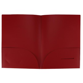 Plastic Folders with Pockets for School Office Letter Size Black Red Blue, 15 Pack