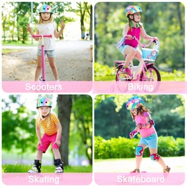 Kids Bike Helmet,Unicorn Castle Toddler Helmet Adjustable Skateboard Helmet Age 3-8 Years Cycling Skateboard Inline Skating Scooter,Rainbow