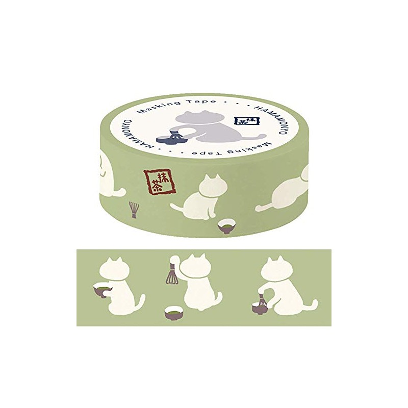 Hamamonyo Masking Tape, Matcha Cat