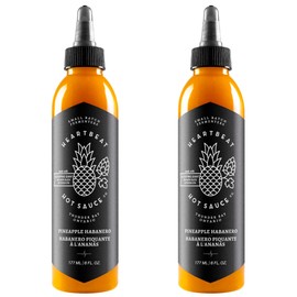 Heartbeat Hot Sauce Co.- Pineapple Habanero, 6 oz (Pack of 2) - Small Batch & Handmade, Vegan, Preservative Free