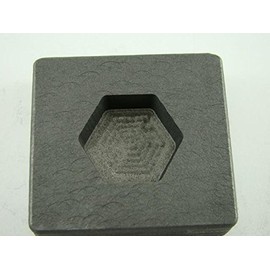 2 oz Hexagon Gold Bar High Density Graphite Mold 1 oz Silver