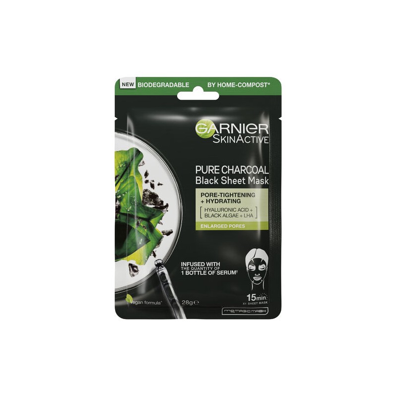 Garnier Pure Charcoal Hyaluronic Acid + Black Algae Sheet Mask