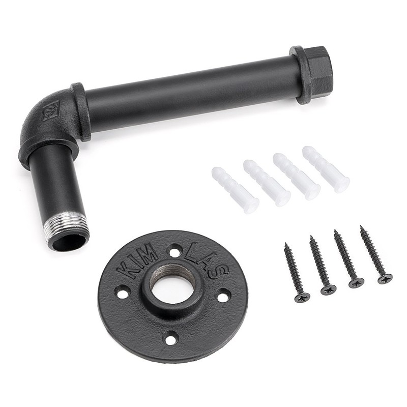 BTSKY Antiker Toilettenpapier-Halter aus Industrie-Rohr, schwarz