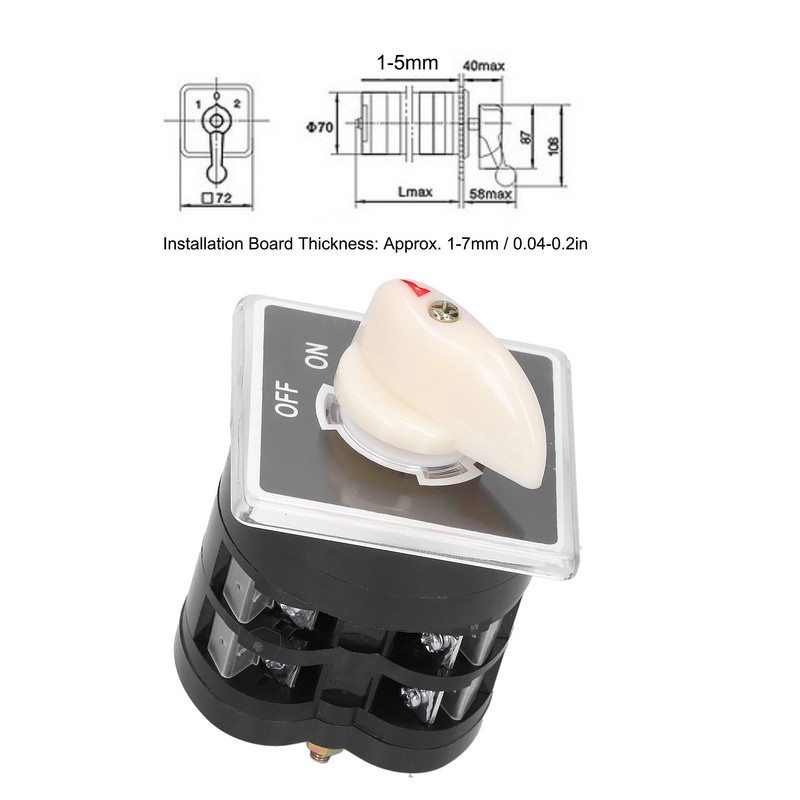 Universal Cam Switch Positioning Type Transfer Changeover On/Off 110‑380V/16A LW5D‑16/2C