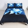 Dark Blue and Black Wolf Bedding for Boys Kids Teens