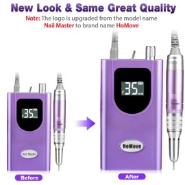 35000RPM Portable Nail Drill Machine, HoMove Professional Nail Drill Machine, Rechargeable Electric Efile Nail Drills for Acrylic Gel Nails, Cordless Portable Nails Drill【Purple】