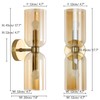 EFINEHOME Minimalist 2-Light Gold Wall Sconces with Cylinder Glass Shades-